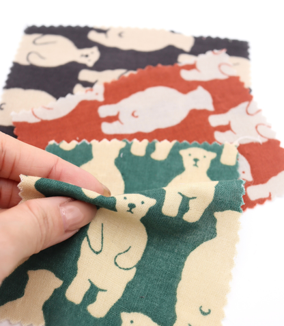 【25SS-291】スタンディングクマさんプリントダブルガーゼ　/0.5ｙあたり=～850円