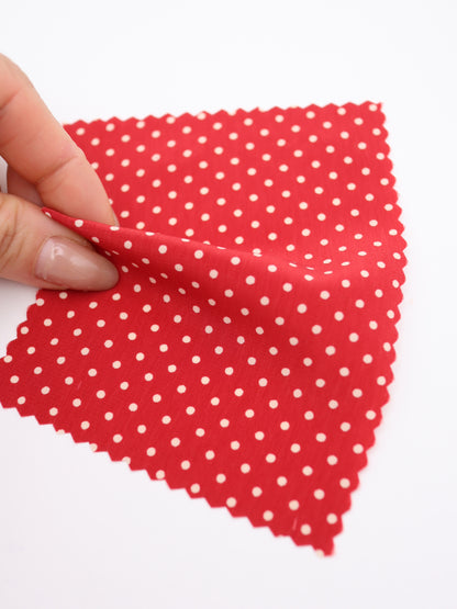 微細ジンタンドット・サテンプリント｜147cm広幅・レッド・暖色系（全68色展開）｜アパレル・ドッグウェア・アクセサリ・裏地向け｜26SS-040【生地仕入れ代行卸】