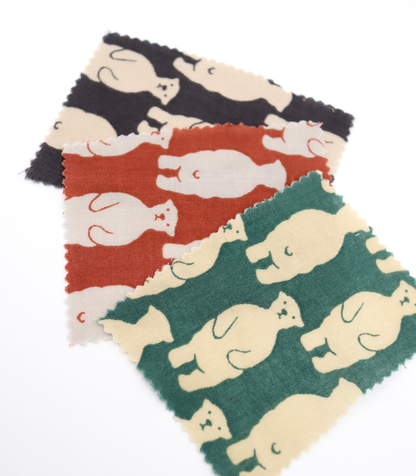 【25SS-291】スタンディングクマさんプリントダブルガーゼ　/0.5ｙあたり=～850円