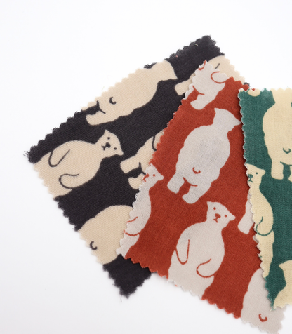 【25SS-291】スタンディングクマさんプリントダブルガーゼ　/0.5ｙあたり=～850円