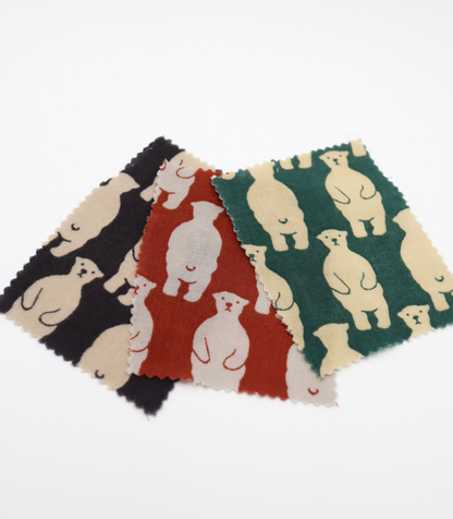 【25SS-291】スタンディングクマさんプリントダブルガーゼ　/0.5ｙあたり=～850円