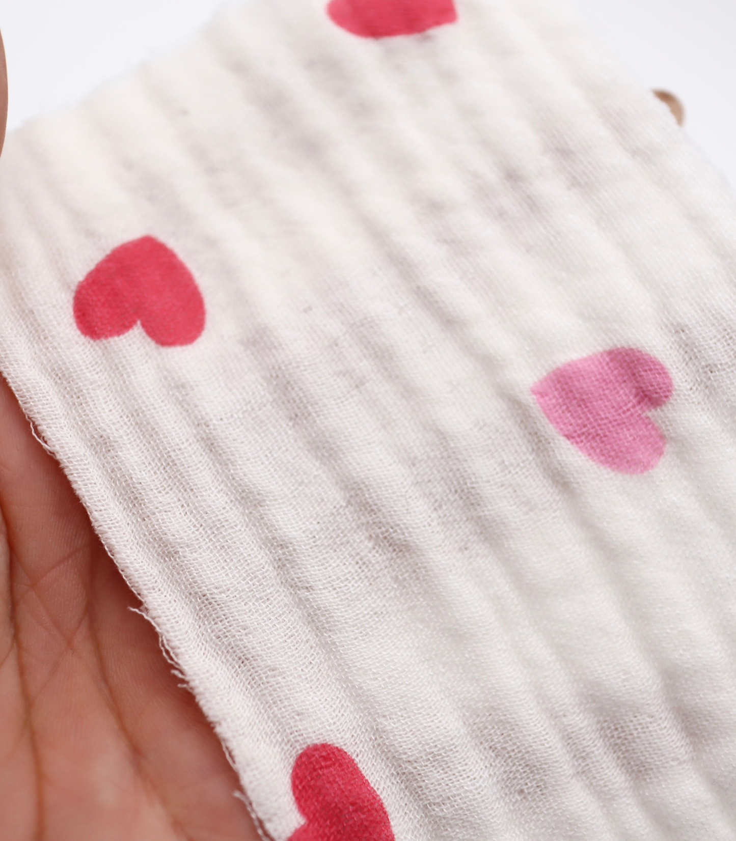 【25SS-293】ハートプリントトリプルガーゼ　/0.5ｙあたり=～980円