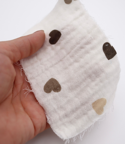 【25SS-293】ハートプリントトリプルガーゼ　/0.5ｙあたり=～980円