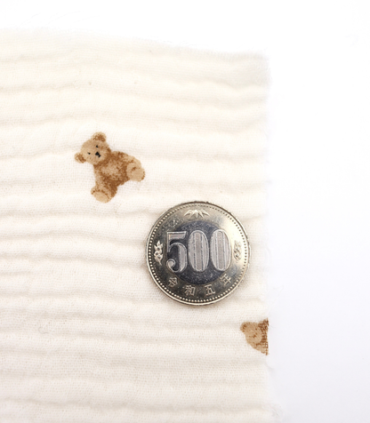 【25SS-288】プチテディベアプリントトリプルガーゼ　/0.5ｙあたり=～990円