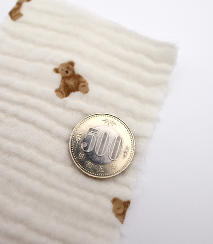 【25SS-288】プチテディベアプリントトリプルガーゼ　/0.5ｙあたり=～990円