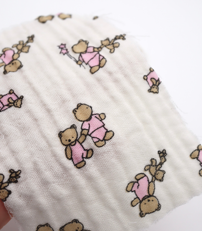 【25SS-289】仲良しくまさんプリントトリプルガーゼ　/0.5ｙあたり=～990円