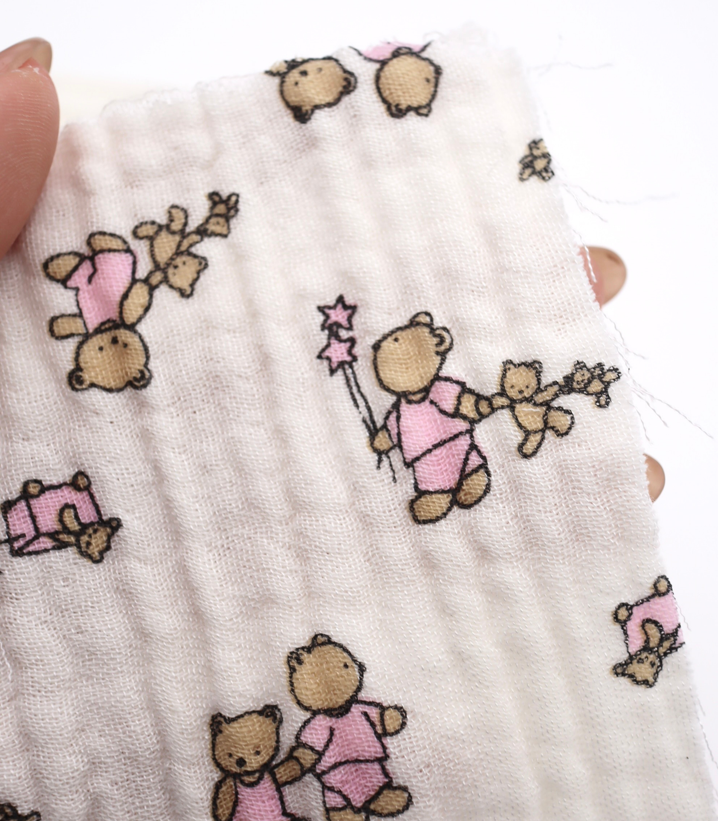 【25SS-289】仲良しくまさんプリントトリプルガーゼ　/0.5ｙあたり=～990円