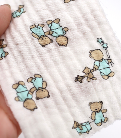 【25SS-289】仲良しくまさんプリントトリプルガーゼ　/0.5ｙあたり=～990円