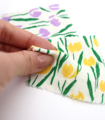 【25SS-285】チューリッププリントトリプルガーゼ　/0.5ｙあたり=～1025円