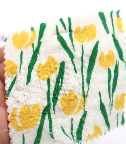 【25SS-285】チューリッププリントトリプルガーゼ　/0.5ｙあたり=～1025円