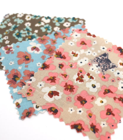 【25SS-230】小花にうもれるねこちゃんプリント綿ローン　/0.5ｙあたり = ～805円