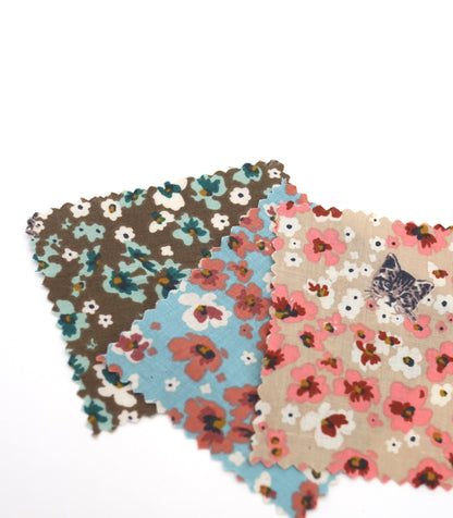 【25SS-230】小花にうもれるねこちゃんプリント綿ローン　/0.5ｙあたり = ～805円