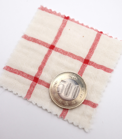 【25SS-066】チェックプリントトリプルガーゼ　/0.5ｙあたり=～1025円