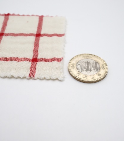 【25SS-066】チェックプリントトリプルガーゼ　/0.5ｙあたり=～1025円