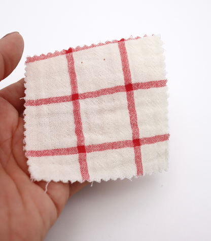 【25SS-066】チェックプリントトリプルガーゼ　/0.5ｙあたり=～1025円