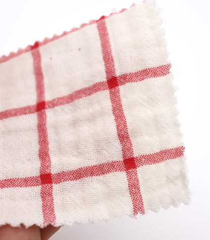 【25SS-066】チェックプリントトリプルガーゼ　/0.5ｙあたり=～1025円