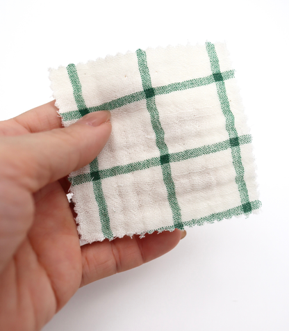 【25SS-066】チェックプリントトリプルガーゼ　/0.5ｙあたり=～1025円