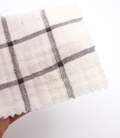 【25SS-066】チェックプリントトリプルガーゼ　/0.5ｙあたり=～1025円