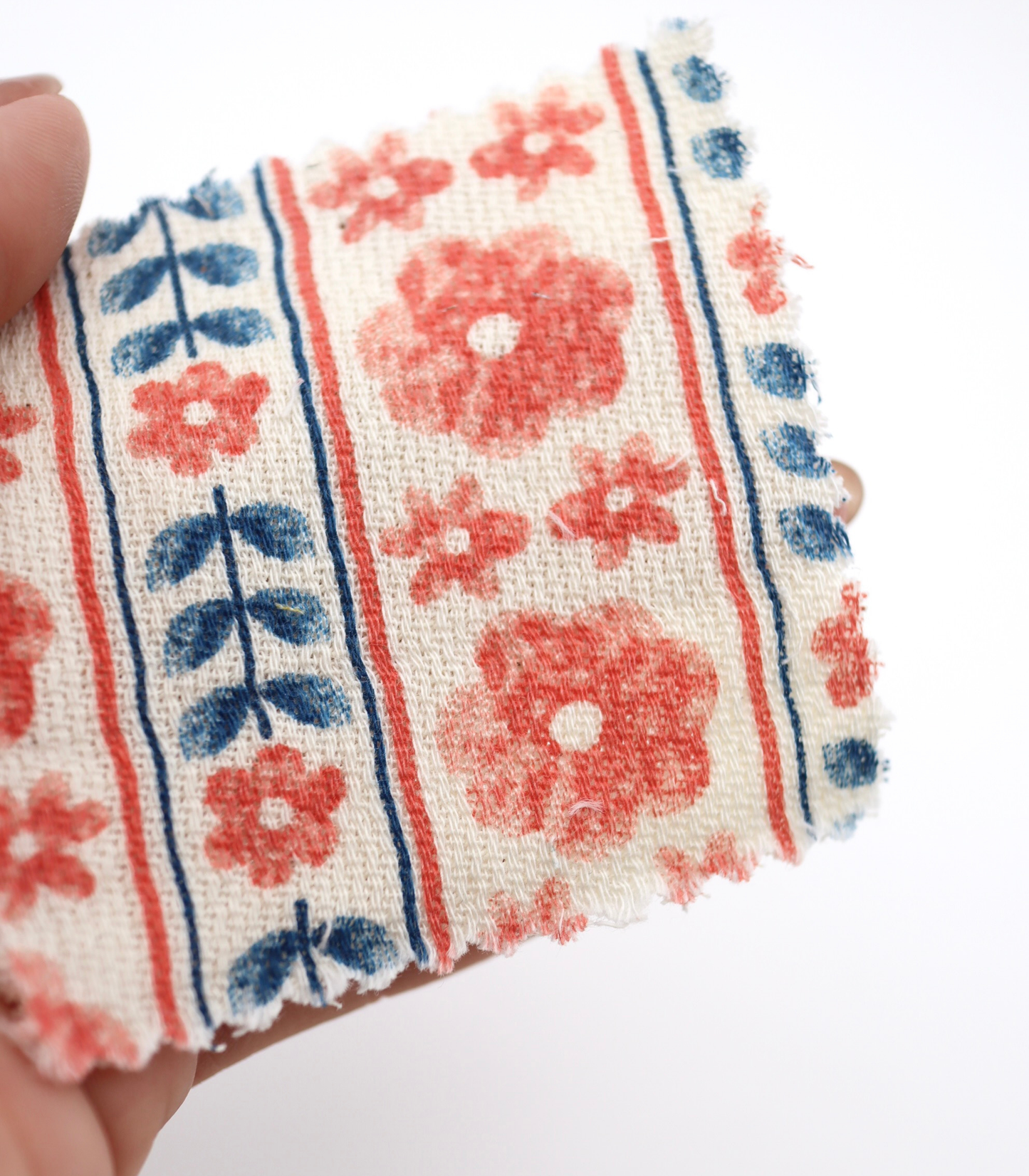 【25SS-272】ストライプフラワープリントダブルガーゼ　/0.5ｙあたり=～965円