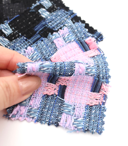 【25SS-351】デニム風ミックスヤーンツイード　/0.5ｙあたり=～1320円