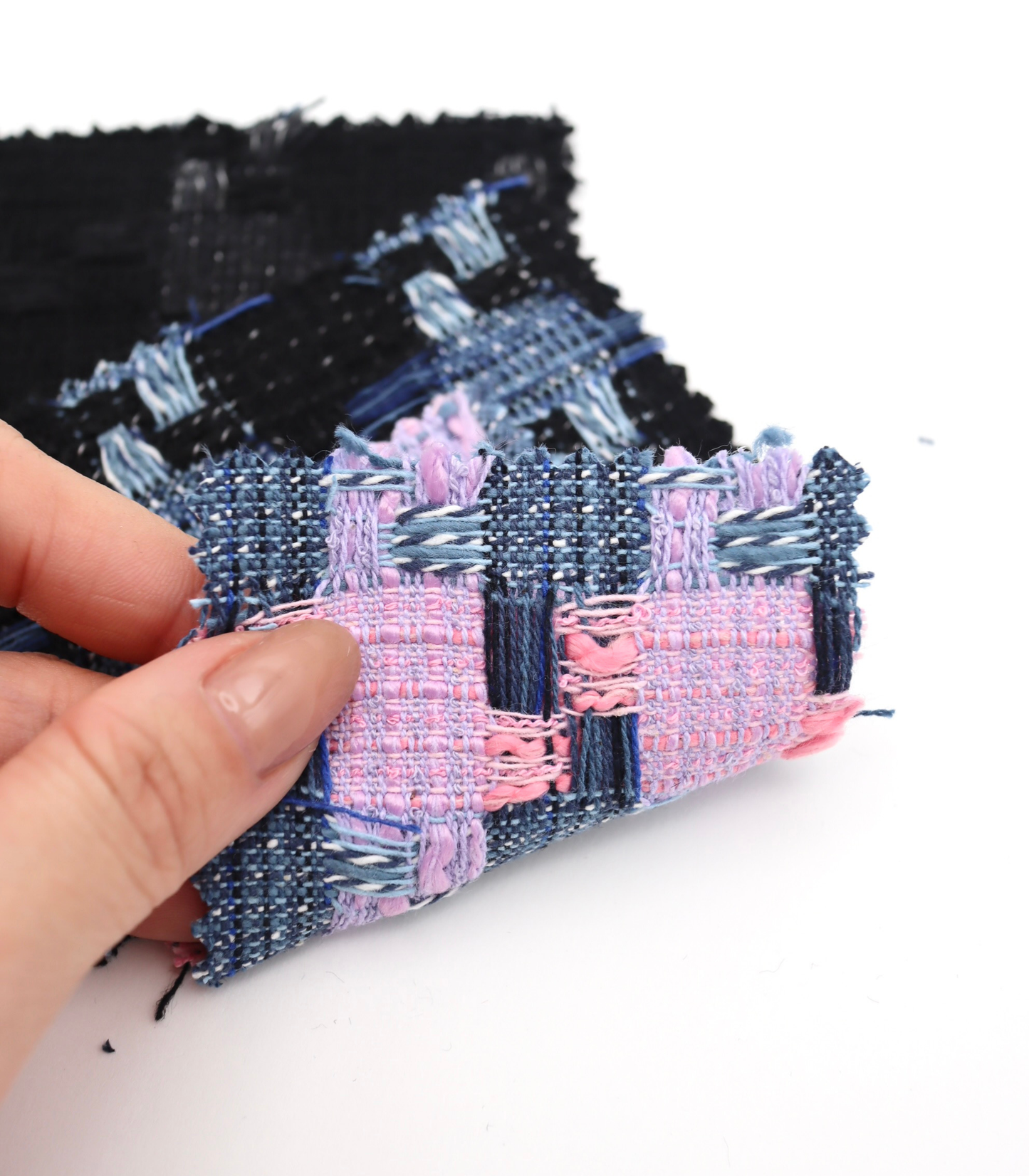 【25SS-351】デニム風ミックスヤーンツイード　/0.5ｙあたり=～1320円