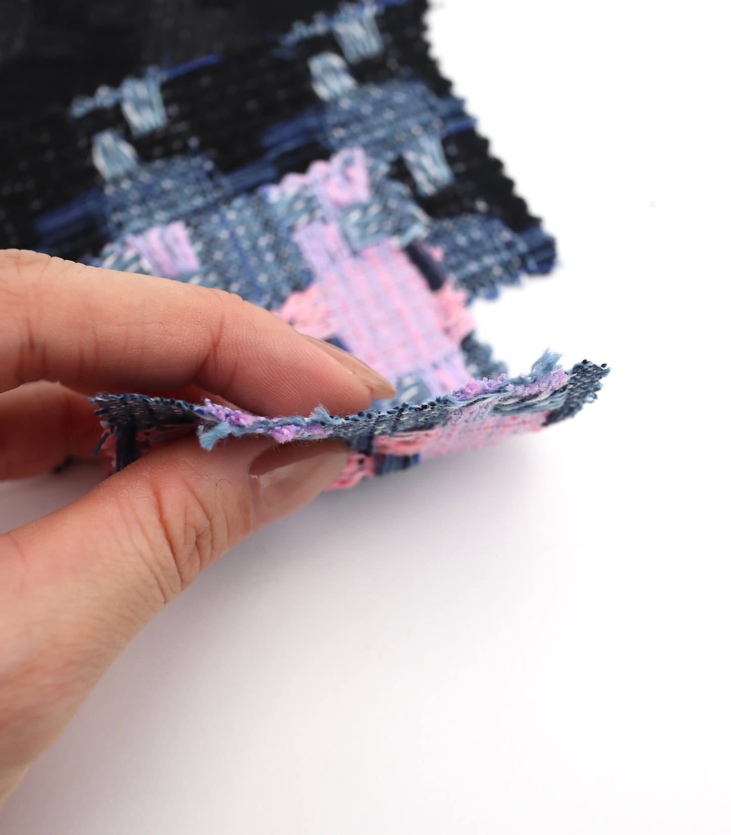 【25SS-351】デニム風ミックスヤーンツイード　/0.5ｙあたり=～1320円