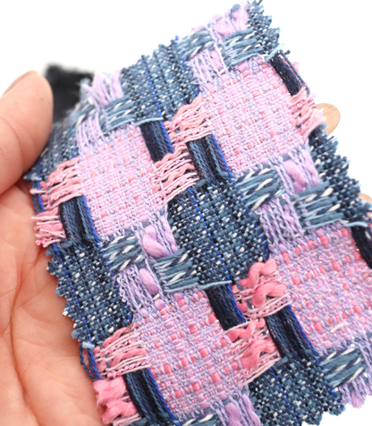 【25SS-351】デニム風ミックスヤーンツイード　/0.5ｙあたり=～1320円