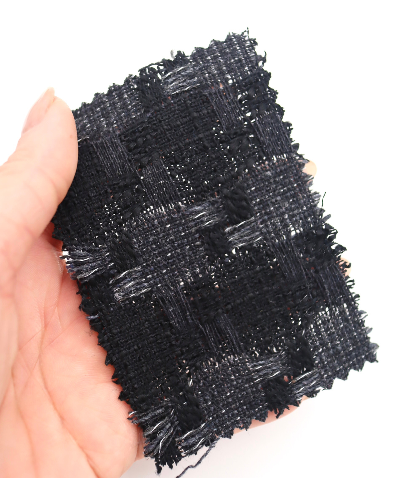 【25SS-351】デニム風ミックスヤーンツイード　/0.5ｙあたり=～1320円