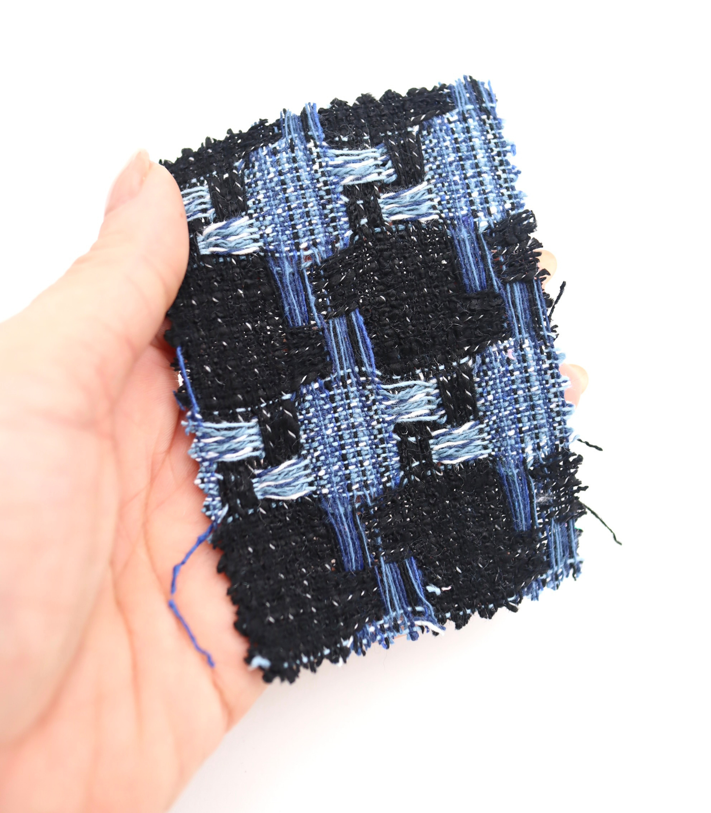 【25SS-351】デニム風ミックスヤーンツイード　/0.5ｙあたり=～1320円