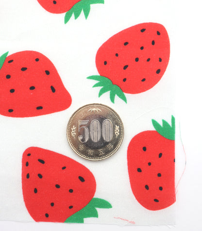 【25SS-242】イチゴプリント綿ローン　/0.5ｙあたり = ～715円