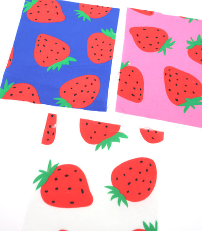 【25SS-242】イチゴプリント綿ローン　/0.5ｙあたり = ～715円