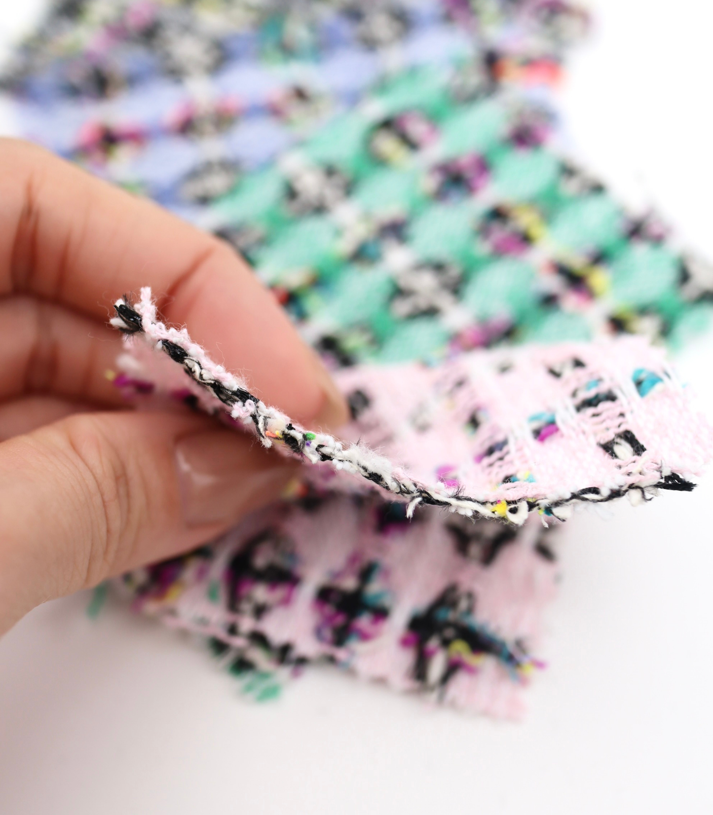 【25SS-355】ラメ入りカラフルヤーンミックスツイード　/0.5ｙあたり=～1220円