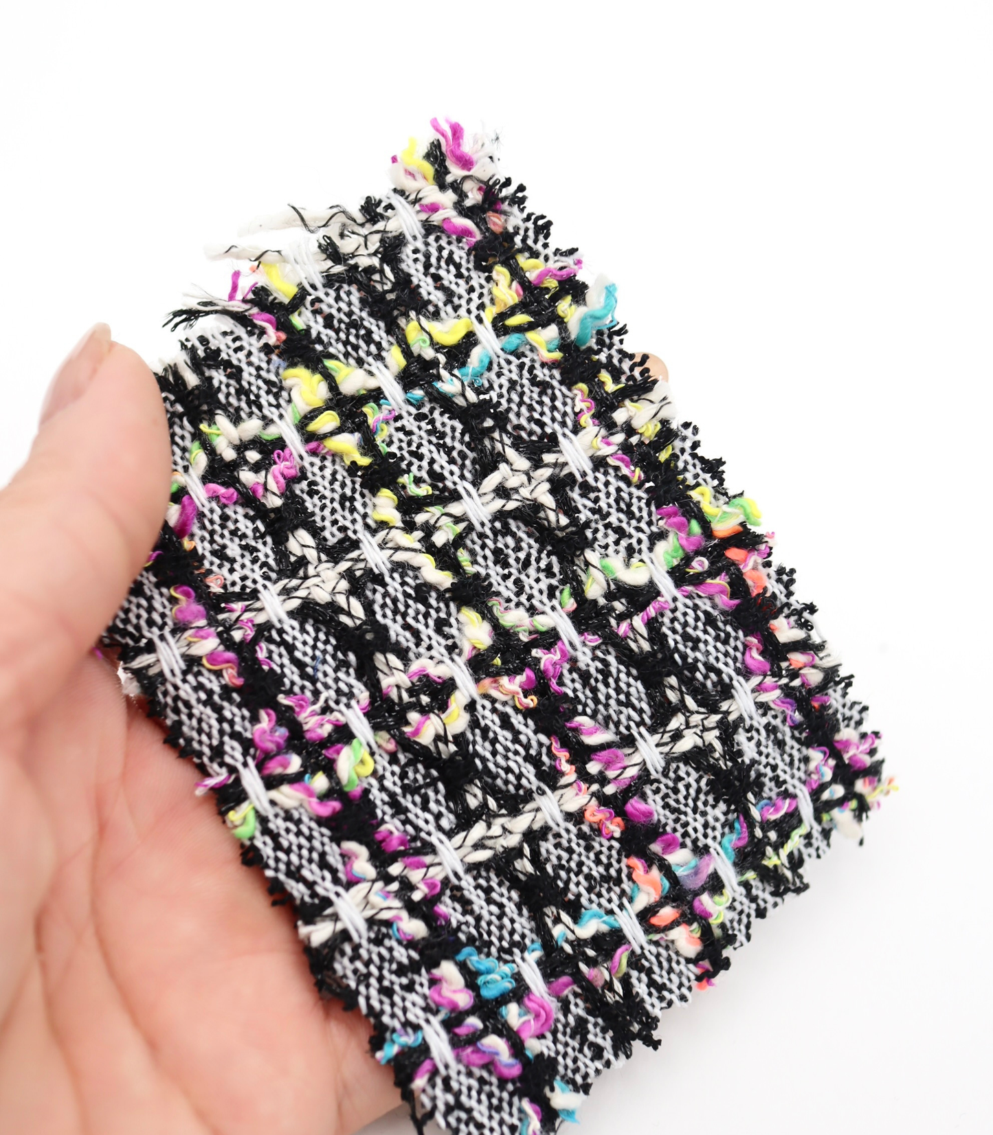 【25SS-355】ラメ入りカラフルヤーンミックスツイード　/0.5ｙあたり=～1220円