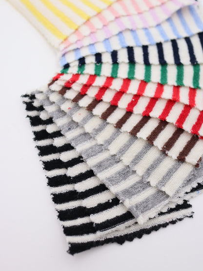 TCミニパイルボーダー生地　綿ポリタオル素材　犬服　　【26SS-030】