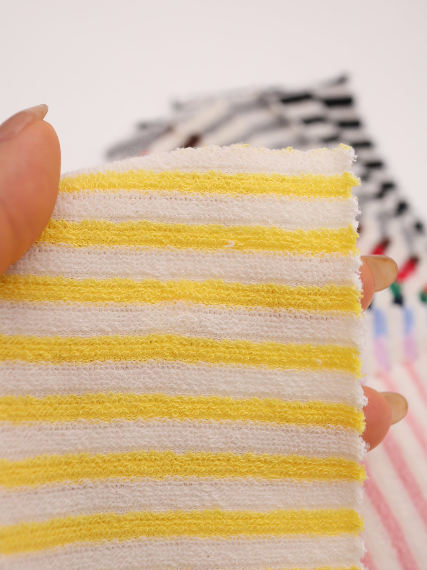 TCミニパイルボーダー生地　綿ポリタオル素材　犬服　　【26SS-030】