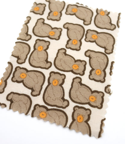 【25SS-228】ぎっしりお座りくまさんプリント綿ローン　/0.5ｙあたり = ～ 805円