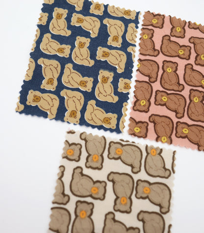 【25SS-228】ぎっしりお座りくまさんプリント綿ローン　/0.5ｙあたり = ～ 805円