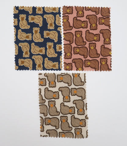 【25SS-228】ぎっしりお座りくまさんプリント綿ローン　/0.5ｙあたり = ～ 805円