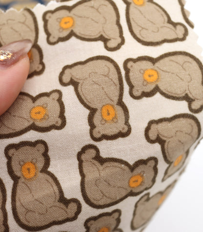 【25SS-228】ぎっしりお座りくまさんプリント綿ローン　/0.5ｙあたり = ～ 805円