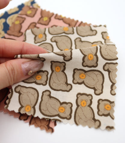 【25SS-228】ぎっしりお座りくまさんプリント綿ローン　/0.5ｙあたり = ～ 805円