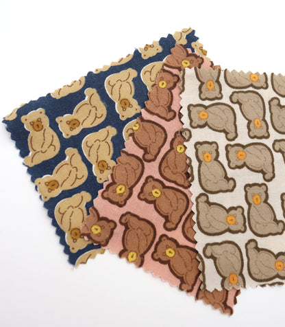 【25SS-228】ぎっしりお座りくまさんプリント綿ローン　/0.5ｙあたり = ～ 805円