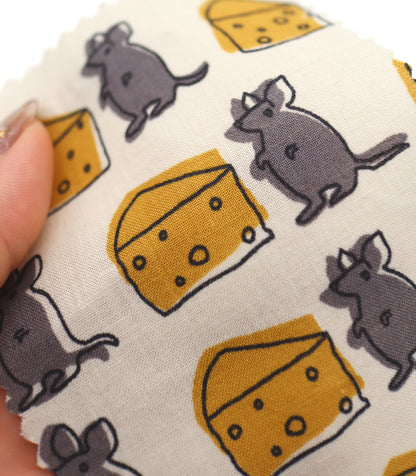 【25SS-227】ネズミさん×チーズプリント綿ローン　/0.5ｙあたり = ～805円