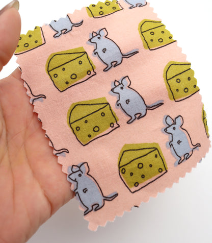 【25SS-227】ネズミさん×チーズプリント綿ローン　/0.5ｙあたり = ～805円