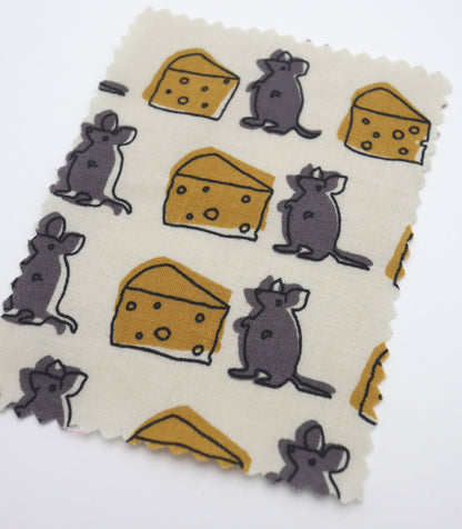 【25SS-227】ネズミさん×チーズプリント綿ローン　/0.5ｙあたり = ～805円