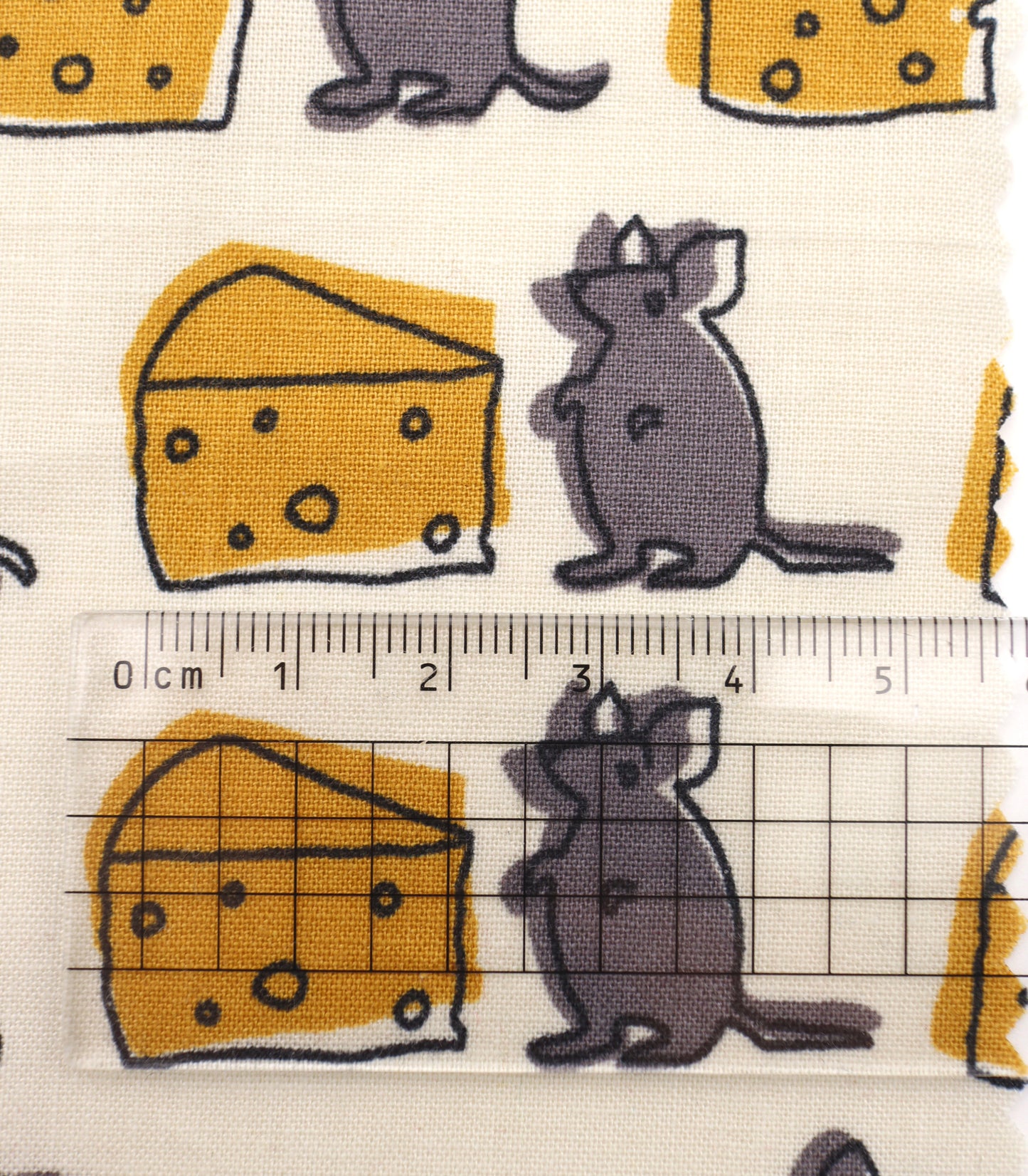 【25SS-227】ネズミさん×チーズプリント綿ローン　/0.5ｙあたり = ～805円