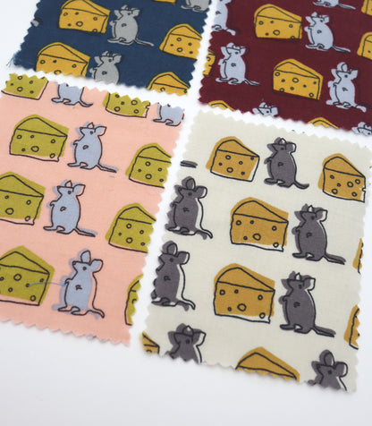 【25SS-227】ネズミさん×チーズプリント綿ローン　/0.5ｙあたり = ～805円