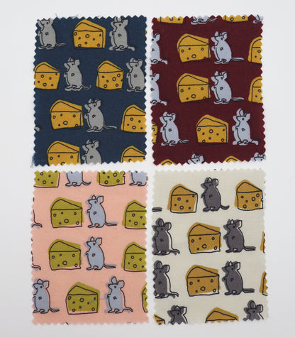 【25SS-227】ネズミさん×チーズプリント綿ローン　/0.5ｙあたり = ～805円