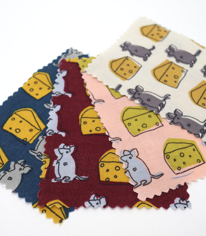 【25SS-227】ネズミさん×チーズプリント綿ローン　/0.5ｙあたり = ～805円