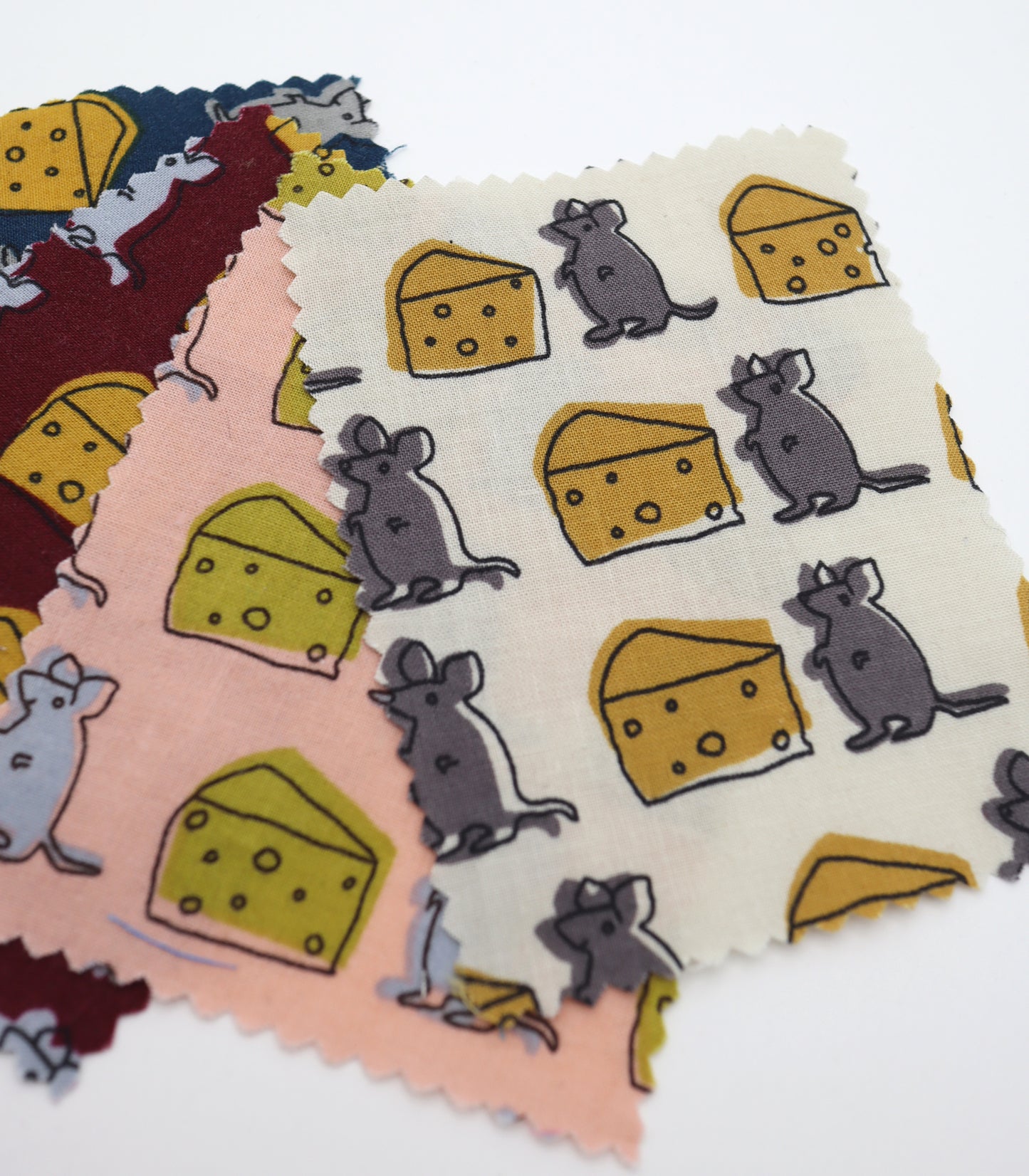 【25SS-227】ネズミさん×チーズプリント綿ローン　/0.5ｙあたり = ～805円