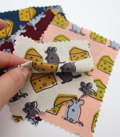 【25SS-227】ネズミさん×チーズプリント綿ローン　/0.5ｙあたり = ～805円